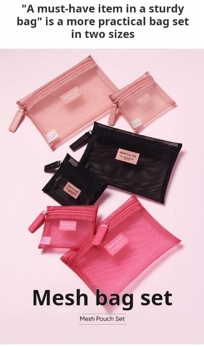 BANILA CO Mesh Pouch (Pink / Magenta / Black)