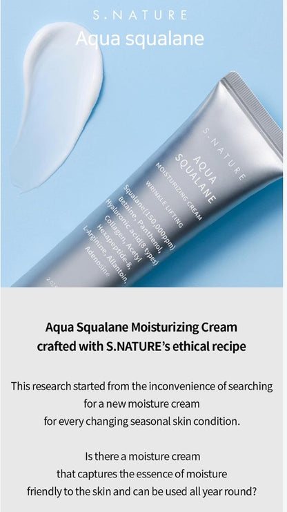 S.NATURE Aqua Squalane Moisturizing Cream 60ml Double Pack (+ Pouch Keyring)