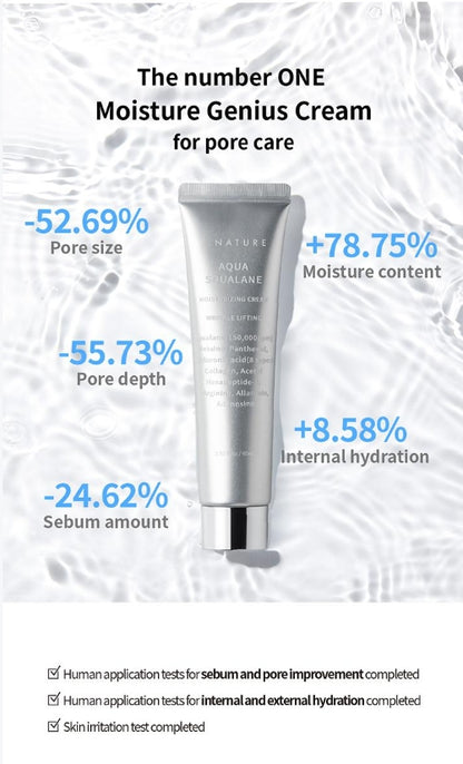 S.NATURE Aqua Squalane Moisturizing Cream 60ml Double Pack (+ Pouch Keyring)