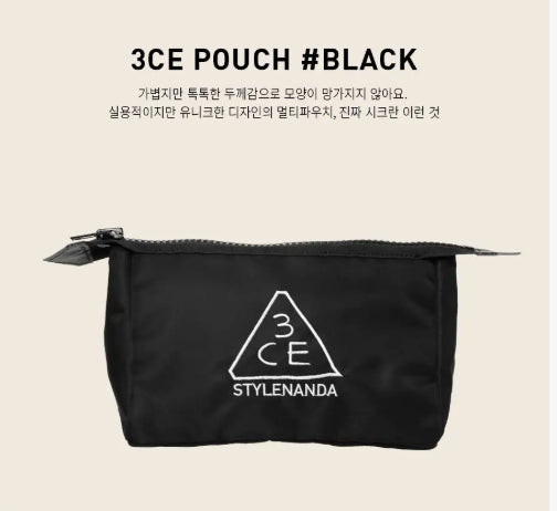 3CE Black Pouch (Mini / Small / Regular)