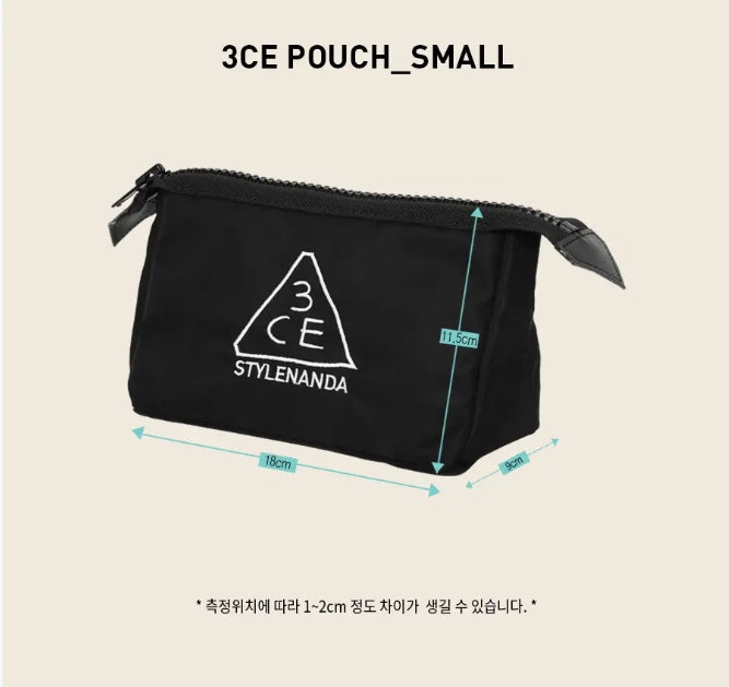 3CE Black Pouch (Mini / Small / Regular)