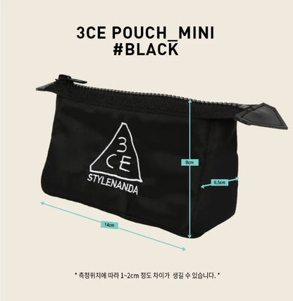 3CE Black Pouch (Mini / Small / Regular)