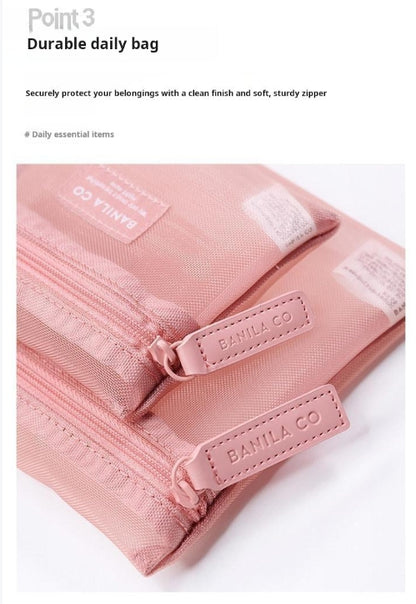 BANILA CO Mesh Pouch (Pink / Magenta / Black)