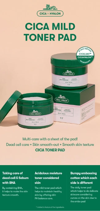 CICA MILD TONER PAD 60 Pads