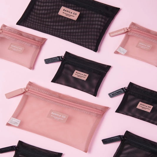 BANILA CO Mesh Pouch (Pink / Magenta / Black)