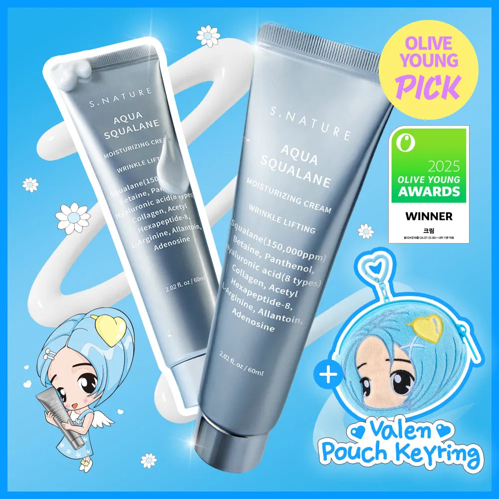 S.NATURE Aqua Squalane Moisturizing Cream 60ml Double Pack (+ Pouch Keyring)